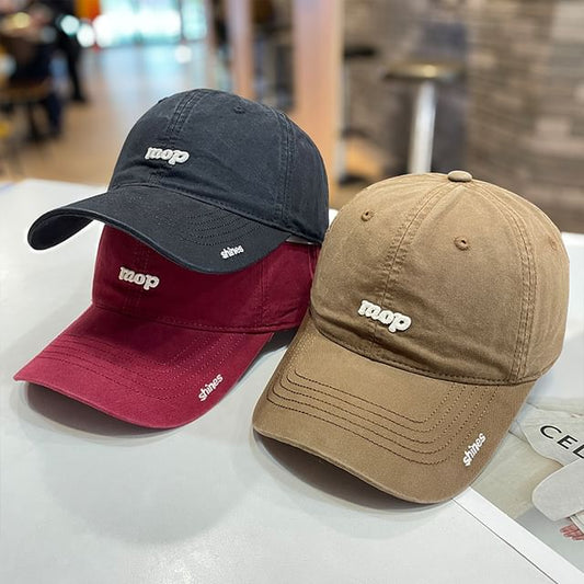 Lettering Embroidered Baseball Cap