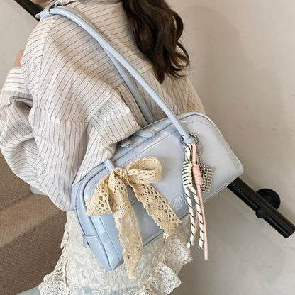 Bowler Leather Bag Faux Lettering