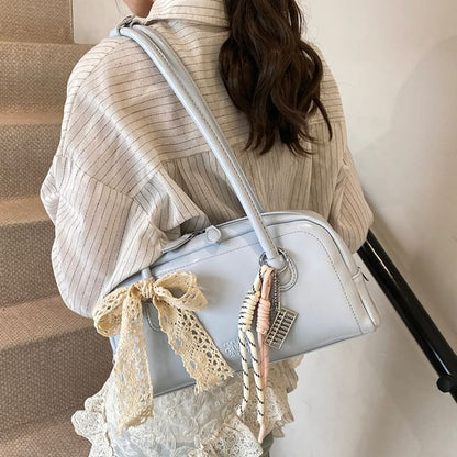 Bowler Leather Bag Faux Lettering