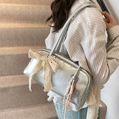Bowler Leather Bag Faux Lettering