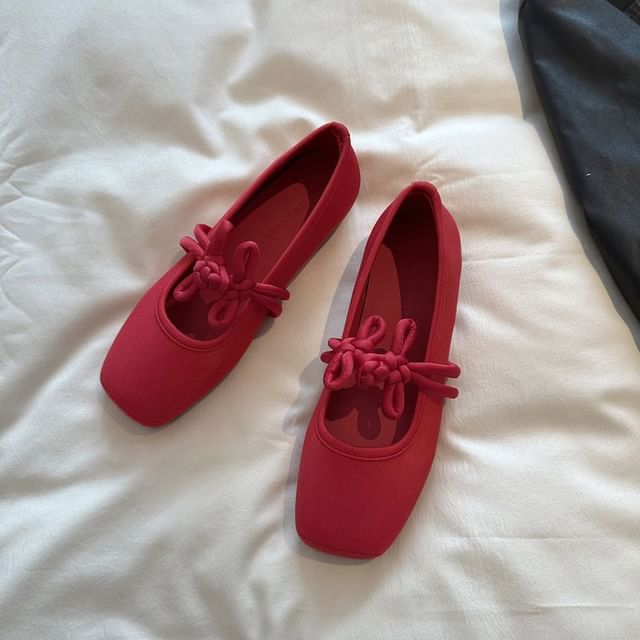 Frog Jane Mary Square Plain Toe Flats Buttoned
