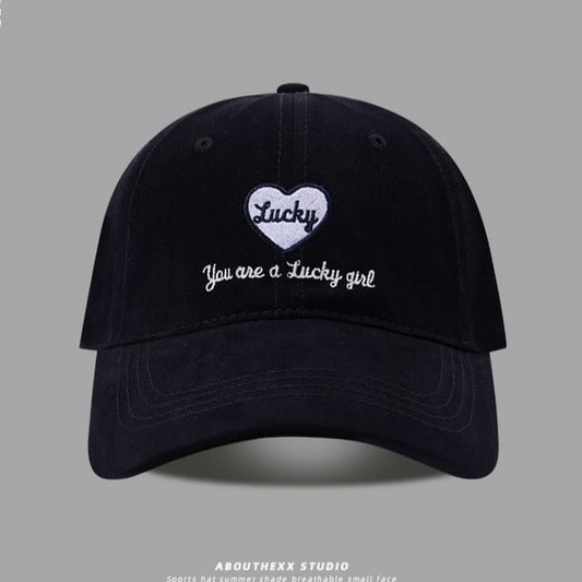 Heart Lettering Embroidered Baseball Cap