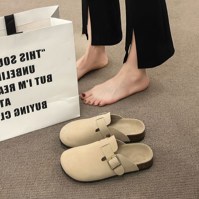 Platform Mules Plain Buckled