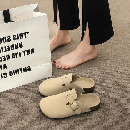 Platform Mules Plain Buckled