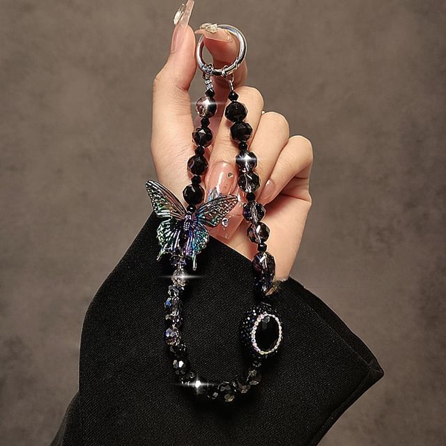 Phone Butterfly Crystal Faux Strap