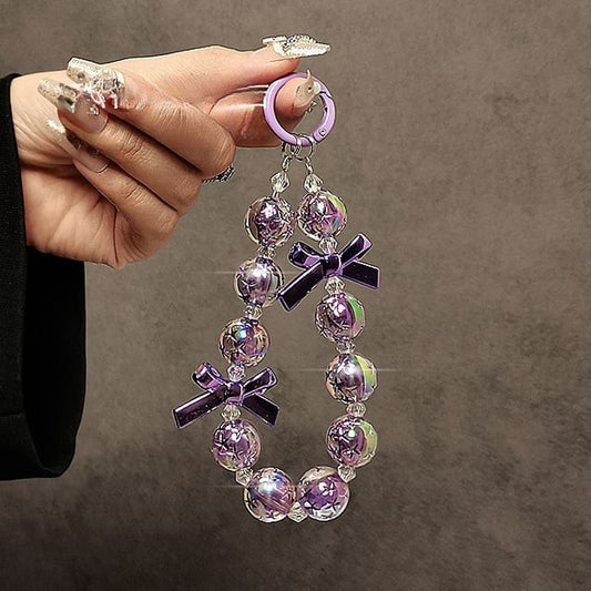 Crystal Phone Bow Strap Faux