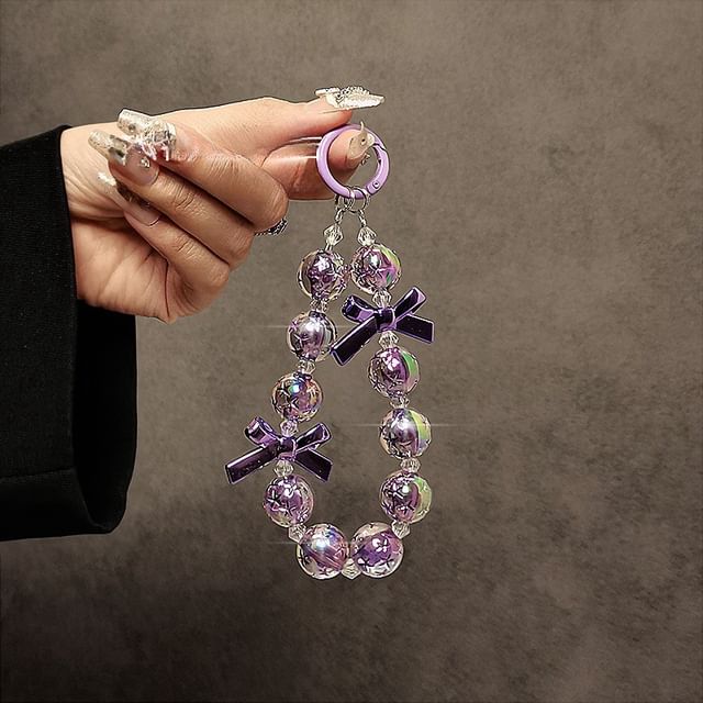 Crystal Phone Bow Strap Faux