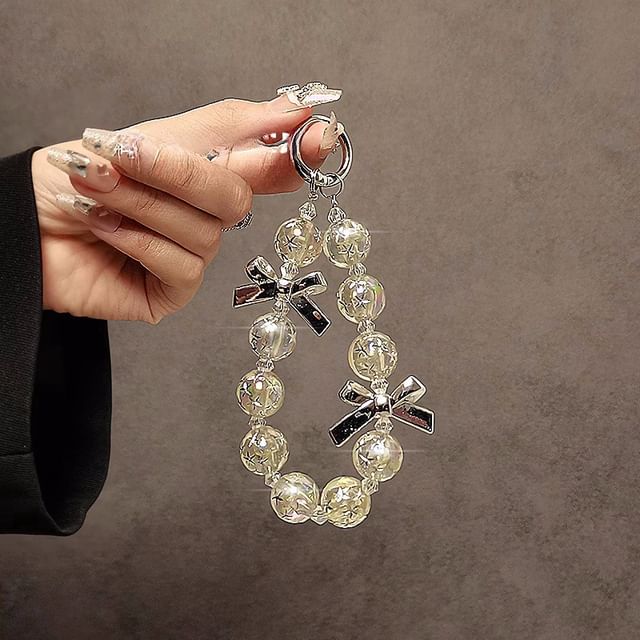 Crystal Phone Bow Strap Faux