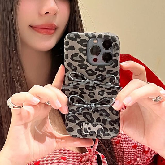 Leopard Case Bow Print Phone