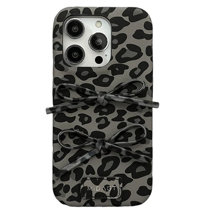 Leopard Case Bow Print Phone