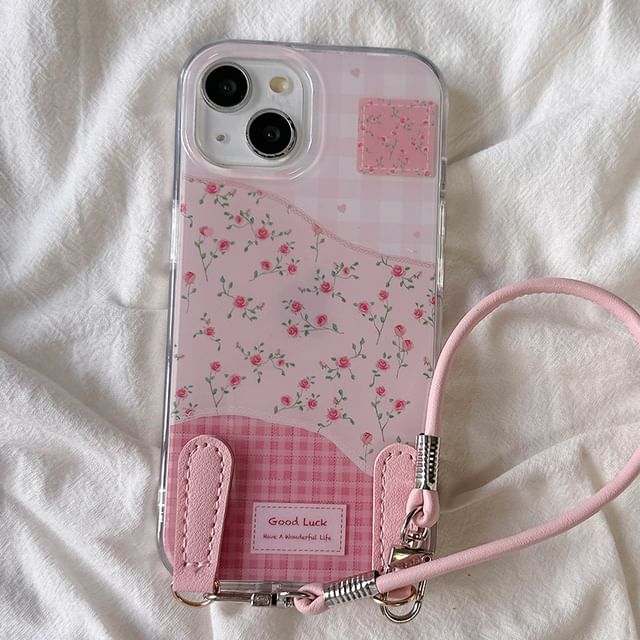 Print with Case Phone Floral Strap