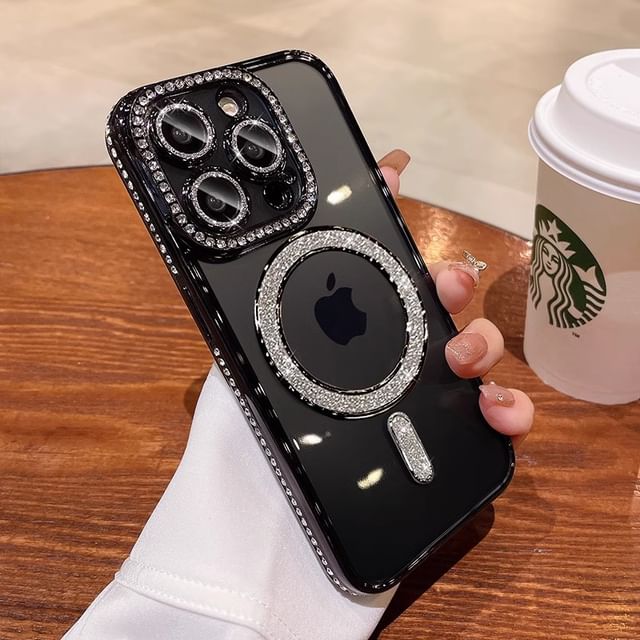 with Case Magnetic (Compatible MagSafe) Embellished Phone