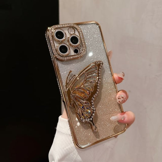 Stand Embellished Butterfly Phone Case