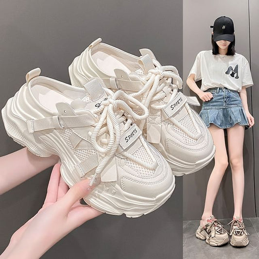 Sneakers Platform Lace-Up Lettering