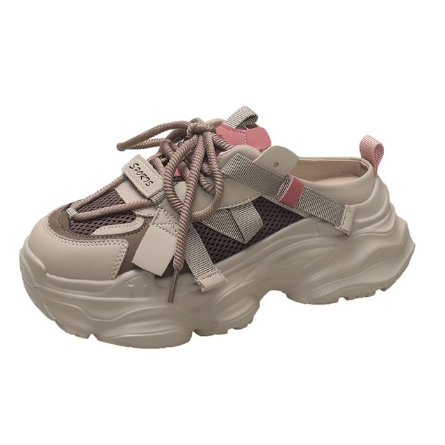 Sneakers Platform Lace-Up Lettering
