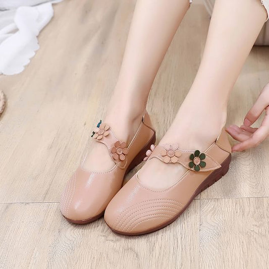 Flower Mary Leather Shoes Detail Jane Faux