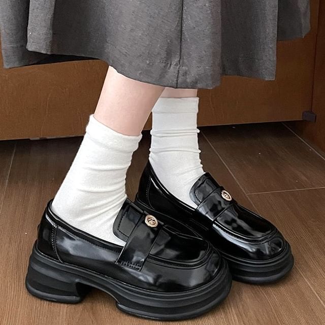 Penny Loafers Platform Buckled