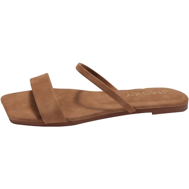 Slide Square Plain Toe Sandals