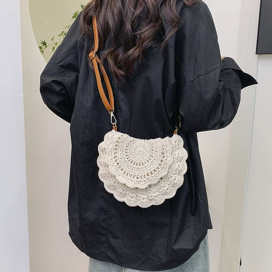 Wholesale Sample Crochet Lace Flap Crossbody Bag