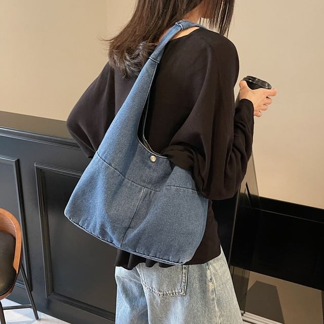 Sample Washed Denim Shoulder Bag