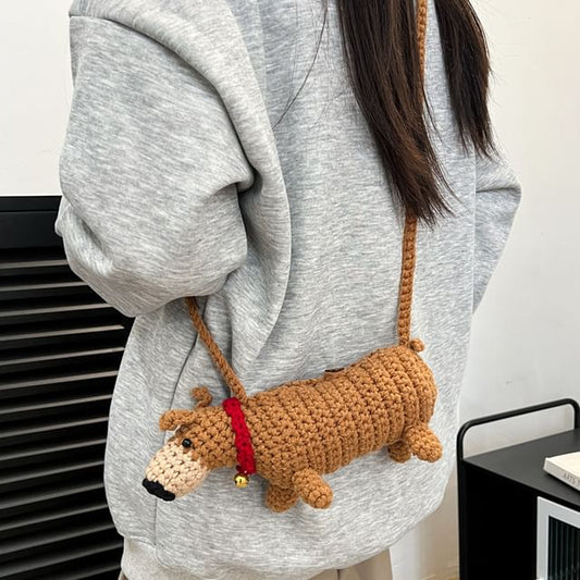 Sample Dog Knit Crossbody Bag