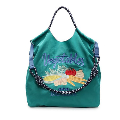 Sample Vegetable Embroidered Tote Bag