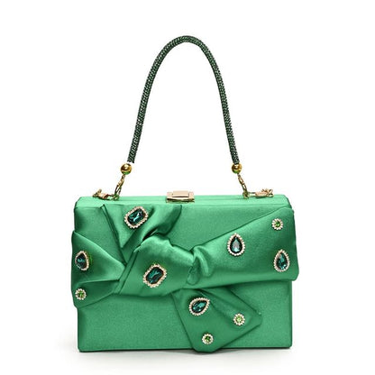 Wholesale Sample Rhinestone Bow Box Crossbody Bag