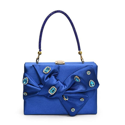 Wholesale Sample Rhinestone Bow Box Crossbody Bag