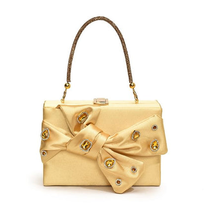 Wholesale Sample Rhinestone Bow Box Crossbody Bag