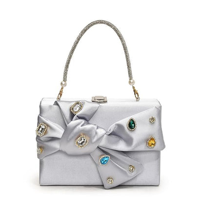 Wholesale Sample Rhinestone Bow Box Crossbody Bag
