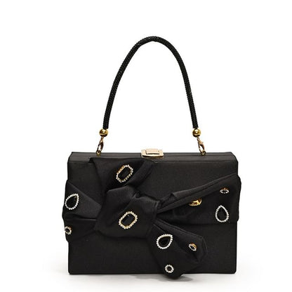 Wholesale Sample Rhinestone Bow Box Crossbody Bag