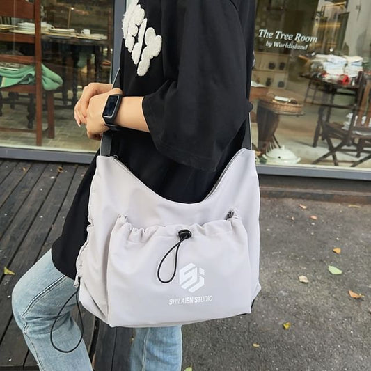Sample Lettering Drawstring Crossbody Bag