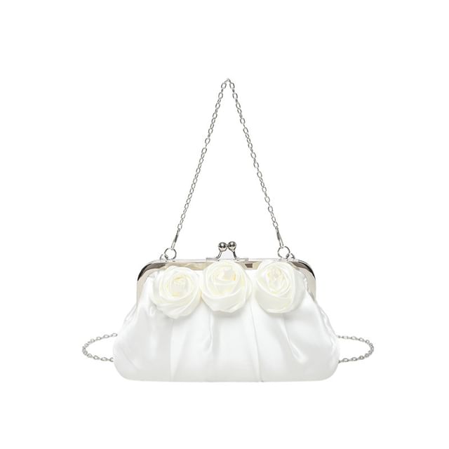 Sample Plain Floral Shirred Shoulder Bag