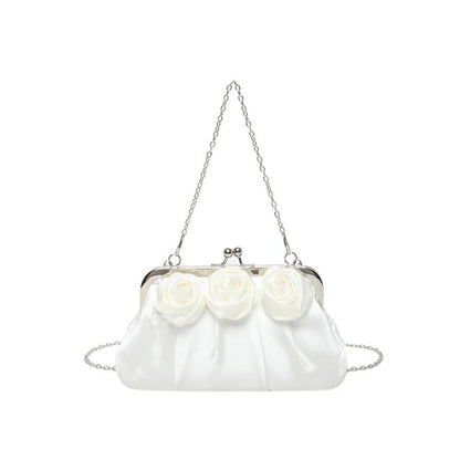 Sample Plain Floral Shirred Shoulder Bag