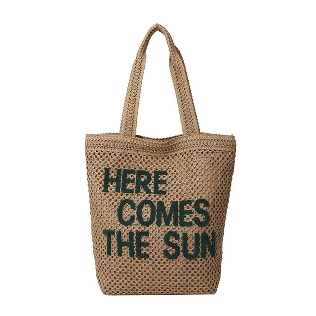 Sample Letter Embroidered Woven Tote Bag
