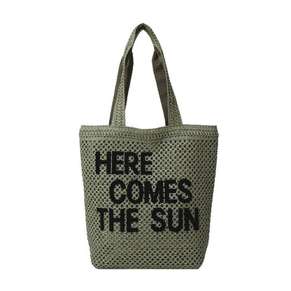 Sample Letter Embroidered Woven Tote Bag