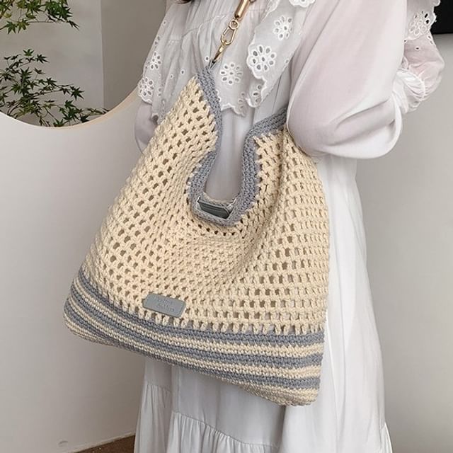 Sample Woven Striped Tote Bag