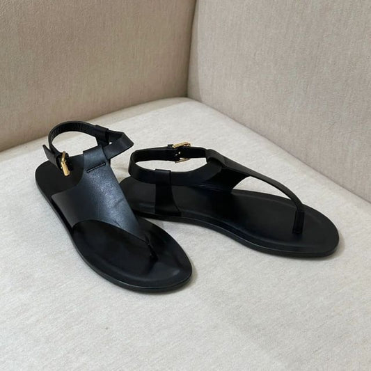 Genuine Sandals Leather Thong Slingback Plain