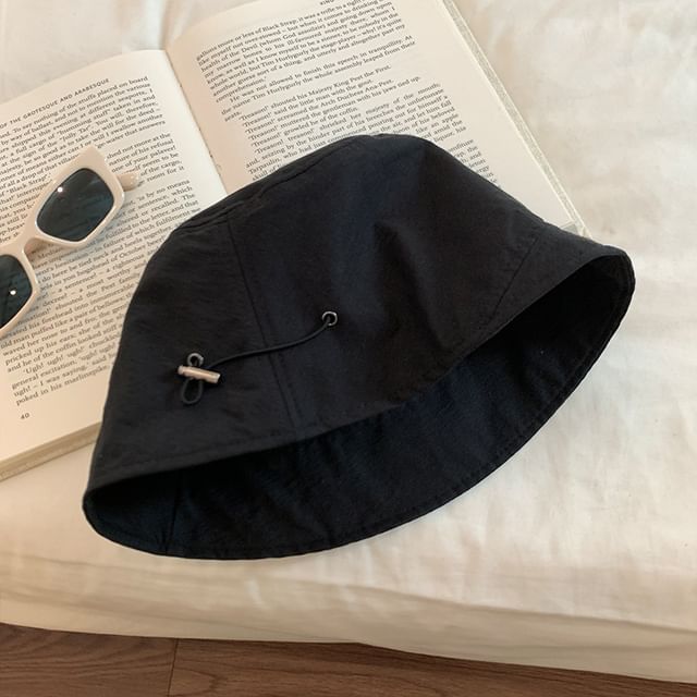 Plain Drawstring Cloche Hat