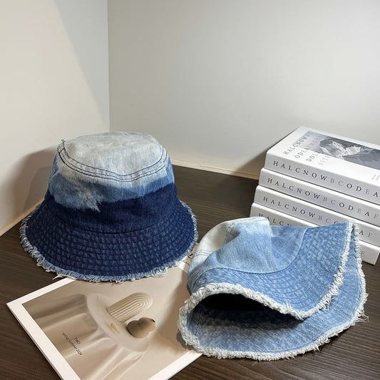 Distressed Denim Bucket Hat