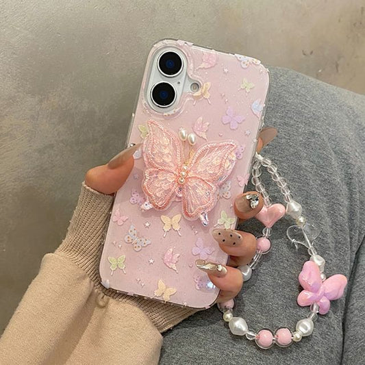 Phone Butterfly Adhesive Strap Case Decoration Set /