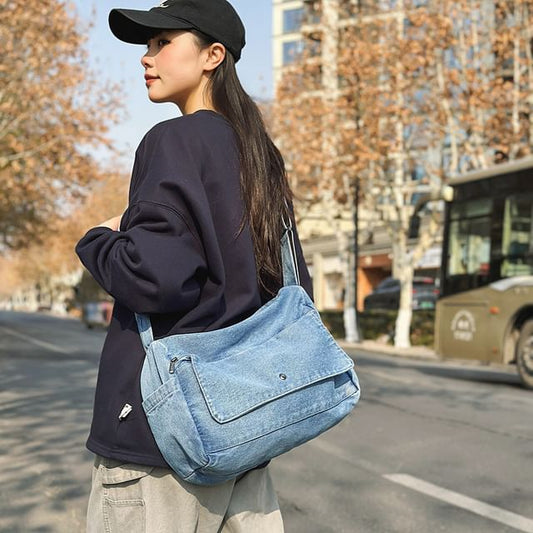 Sample Washed Denim Crossbody Bag