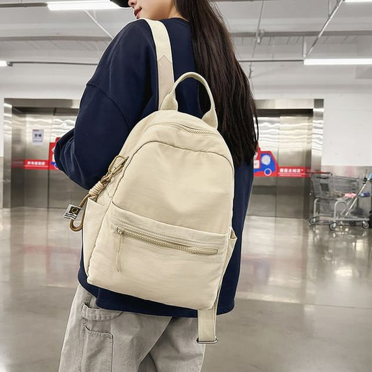 Sample Set: Plain Nylon Laptop Backpack + Bag Charm