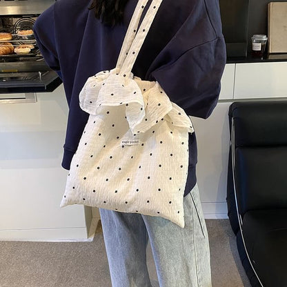 Sample Floral Embroidered Ruffle Trim Tote Bag