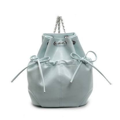 Sample Plain Drawstring Faux Leather Backpack