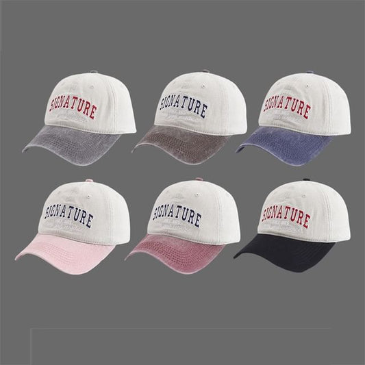 Cap Letter Embroidered Two-Tone