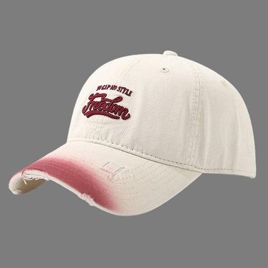 Washed Cap Letter Distressed Embroidered