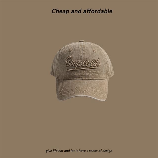 Embroidered Cap Letter Washed