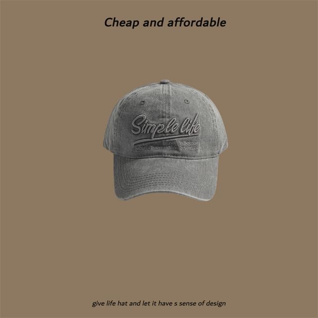 Embroidered Cap Letter Washed