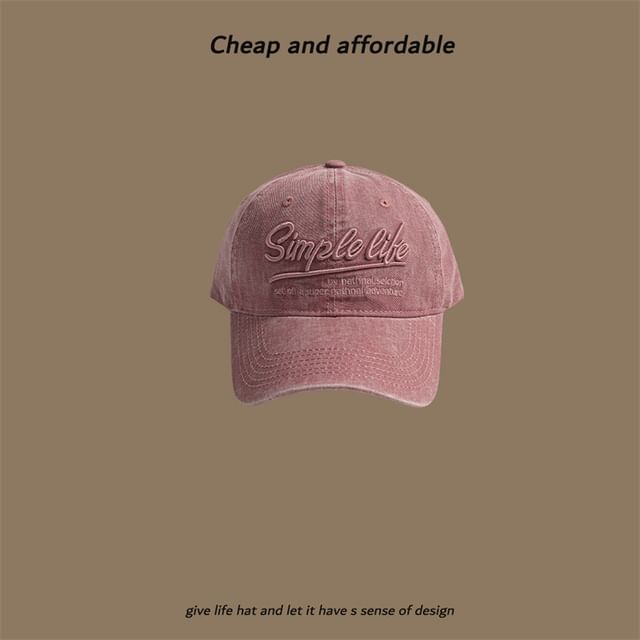 Embroidered Cap Letter Washed